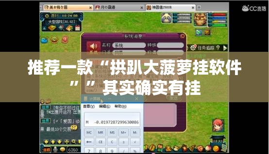 推荐一款拱趴大菠萝辅助透视软件(确实有挂)