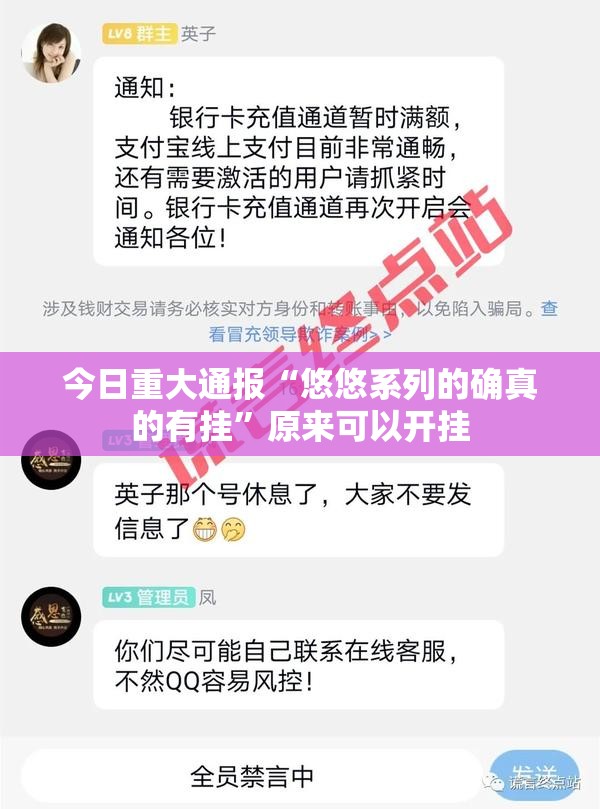 今日重大通报“悠悠系列的确真的有挂”原来可以开挂