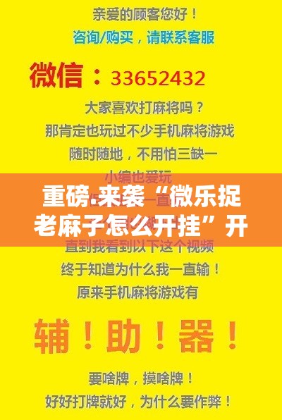 重磅.来袭“微乐捉老麻子怎么开挂”开挂神器
