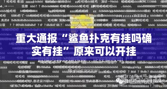 重大通报“鲨鱼扑克有挂吗确实有挂”原来可以开挂
