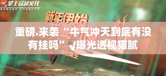重磅.来袭斗棋红中到底有没有透视挂√曝光透视猫腻