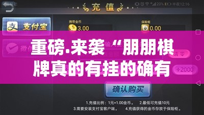 重磅.来袭“朋朋棋牌真的有挂的确有挂”开挂神器
