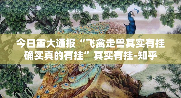 今日重大通报“飞禽走兽其实有挂确实真的有挂”其实有挂-知乎