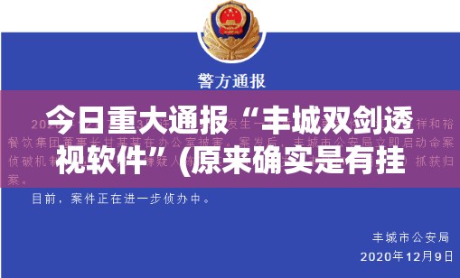 今日重大通报“丰城双剑透视软件”(原来确实是有挂)