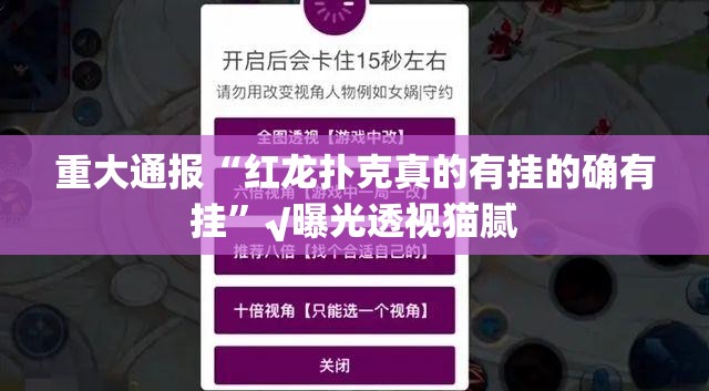 重大通报“红龙扑克真的有挂的确有挂”√曝光透视猫腻