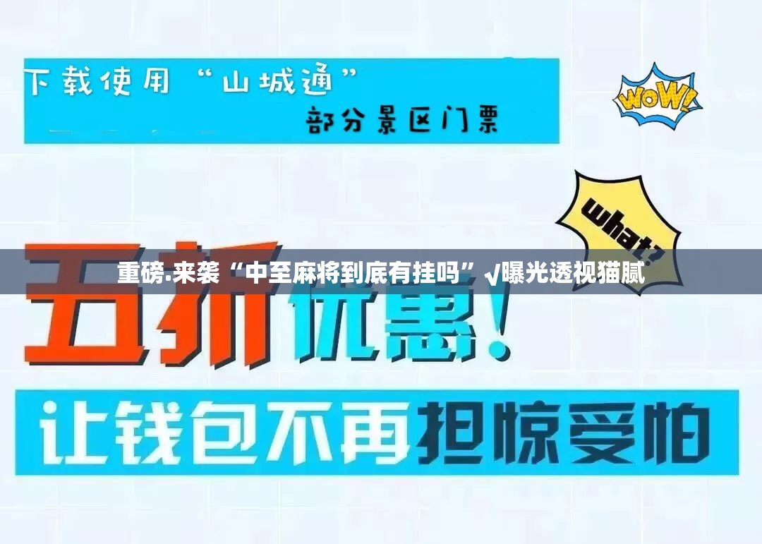 重磅.来袭“中至麻将到底有挂吗”√曝光透视猫腻
