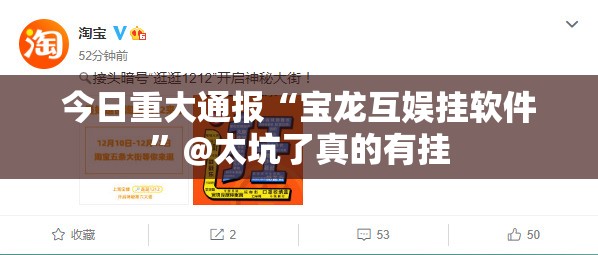 今日重大通报“宝龙互娱挂软件”@太坑了真的有挂