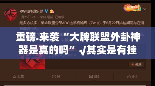 重磅.来袭“大牌联盟外卦神器是真的吗”√其实是有挂