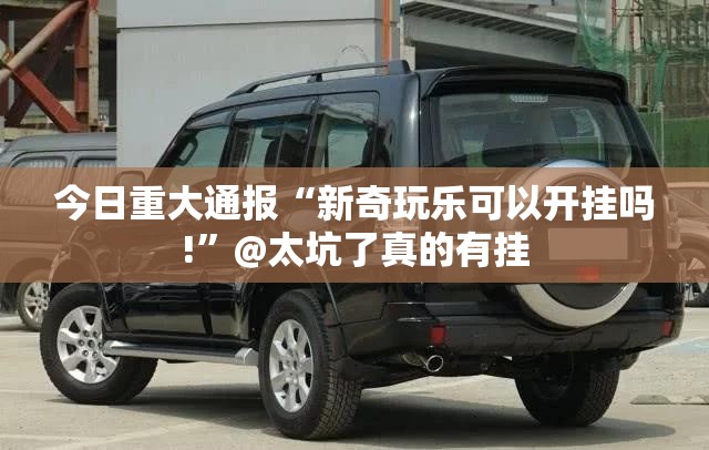 今日重大通报“新奇玩乐可以开挂吗!”@太坑了真的有挂