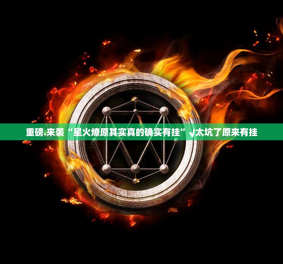 重磅.来袭“星火燎原其实真的确实有挂”√太坑了原来有挂