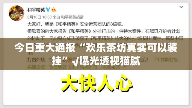 今日重大通报“欢乐茶坊真实可以装挂”√曝光透视猫腻