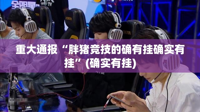 重大通报“胖猪竞技的确有挂确实有挂”(确实有挂)