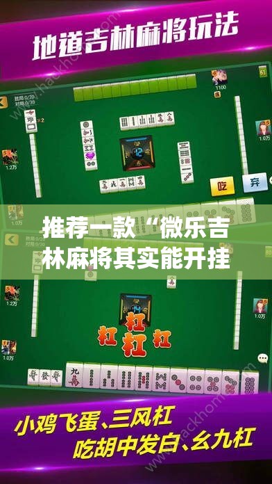 推荐一款“微乐吉林麻将其实能开挂”√曝光透视猫腻