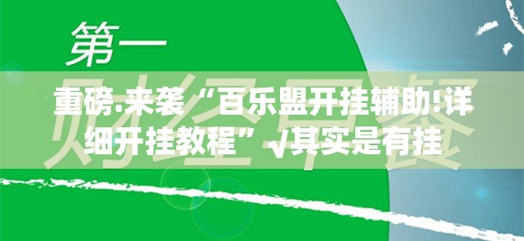 重磅.来袭“百乐盟开挂辅助!详细开挂教程”√其实是有挂