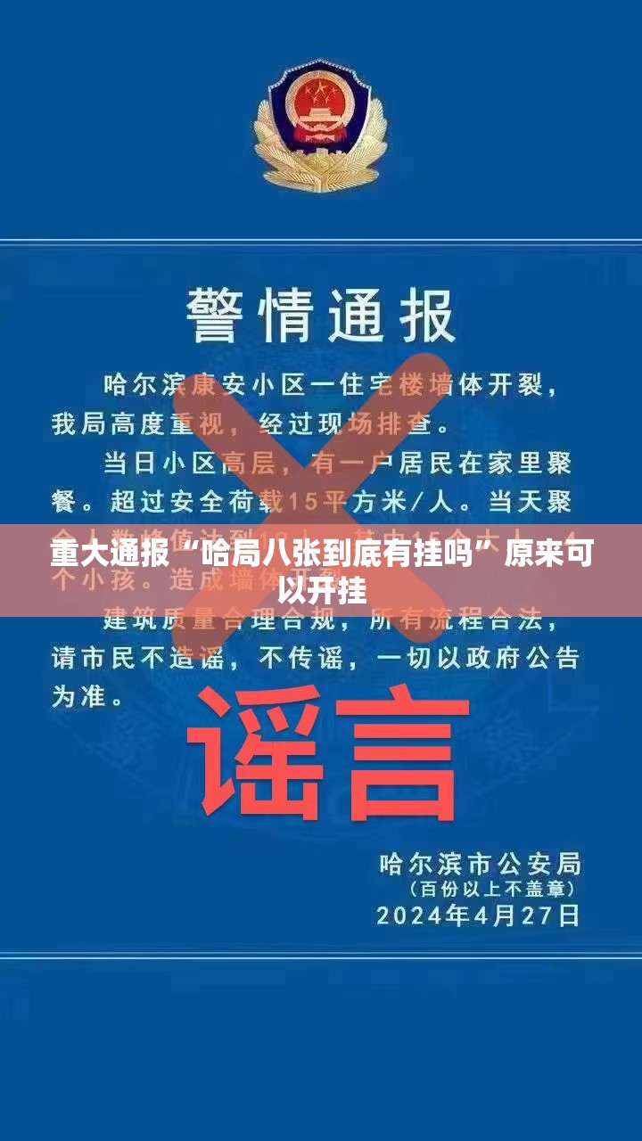 重大通报“哈局八张到底有挂吗”原来可以开挂