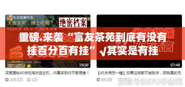重磅.来袭“富友茶苑到底有没有挂百分百有挂”√其实是有挂