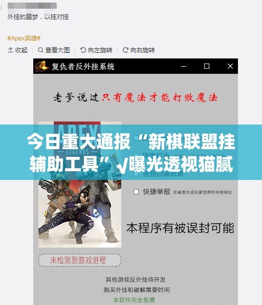 今日重大通报“新棋联盟挂辅助工具”√曝光透视猫腻