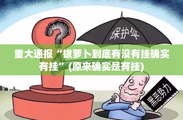 重大通报“拔萝卜到底有没有挂确实有挂”(原来确实是有挂)