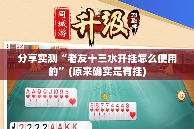 分享实测“老友十三水开挂怎么使用的”(原来确实是有挂)