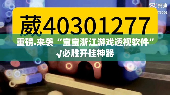 重磅.来袭“宝宝浙江游戏透视软件”√必胜开挂神器