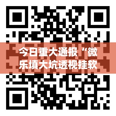 今日重大通报“微乐填大坑透视挂软件”(原来确实是有挂)