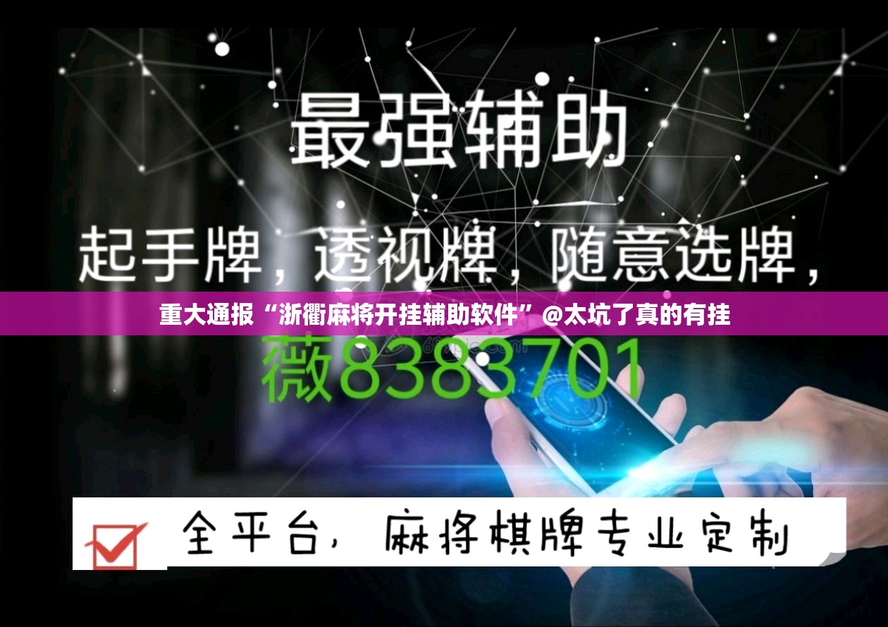 重大通报“浙衢麻将开挂辅助软件”@太坑了真的有挂