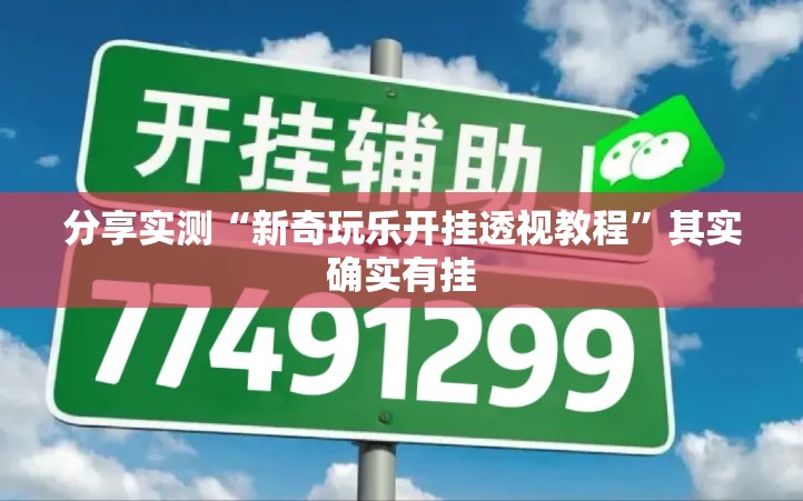 分享实测“新奇玩乐开挂透视教程”其实确实有挂