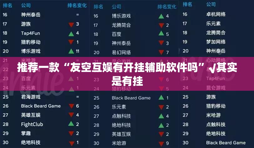 推荐一款“友空互娱有开挂辅助软件吗”√其实是有挂