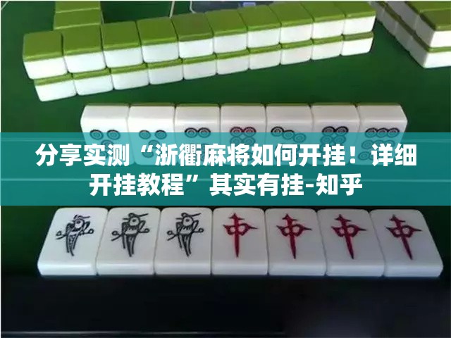 分享实测“浙衢麻将如何开挂！详细开挂教程”其实有挂-知乎