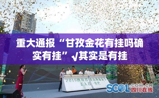 重大通报“甘孜金花有挂吗确实有挂”√其实是有挂