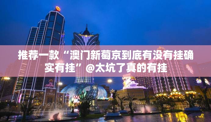 推荐一款“澳门新萄京到底有没有挂确实有挂”@太坑了真的有挂