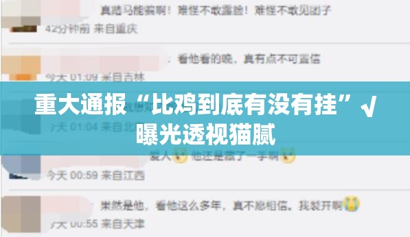 重大通报“比鸡到底有没有挂”√曝光透视猫腻