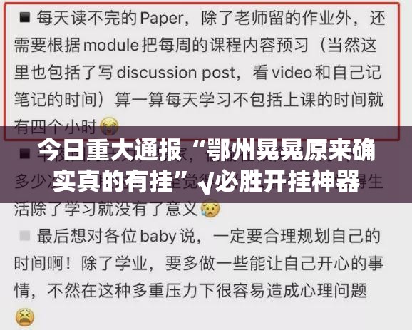 今日重大通报“鄂州晃晃原来确实真的有挂”√必胜开挂神器