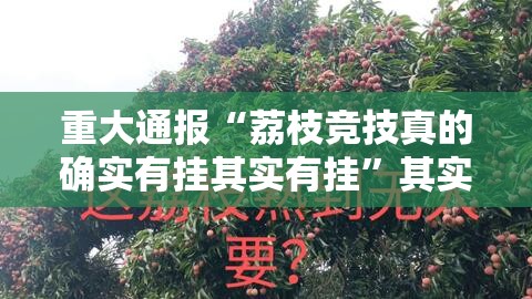 重大通报“荔枝竞技真的确实有挂其实有挂”其实确实有挂