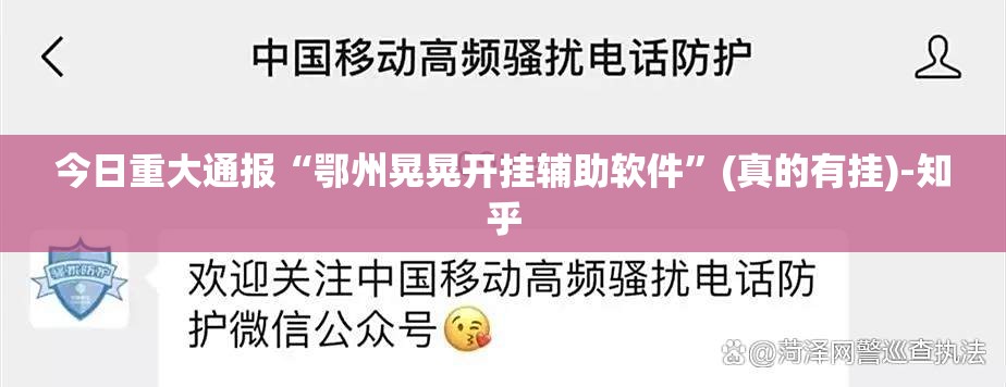 今日重大通报“鄂州晃晃开挂辅助软件”(真的有挂)-知乎