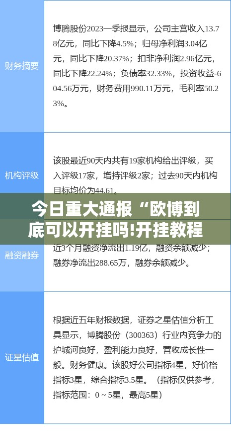 今日重大通报“欧博到底可以开挂吗!开挂教程步骤”开挂神器