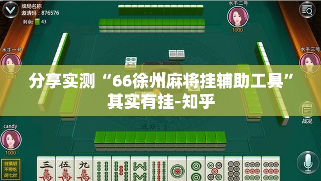 分享实测“66徐州麻将挂辅助工具”其实有挂-知乎