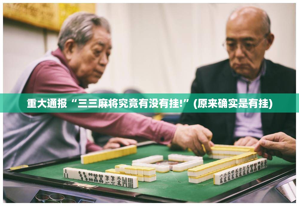 重大通报“三三麻将究竟有没有挂!”(原来确实是有挂) 重大通报“三三麻将究竟有没有挂!”(原来确实是有挂)