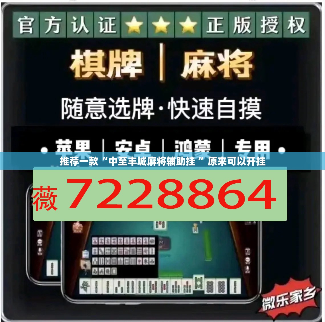 推荐一款“中至丰城麻将辅助挂 ”原来可以开挂