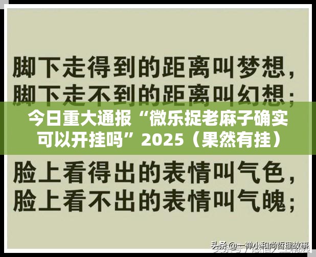 今日重大通报“微乐捉老麻子确实可以开挂吗”2025（果然有挂）