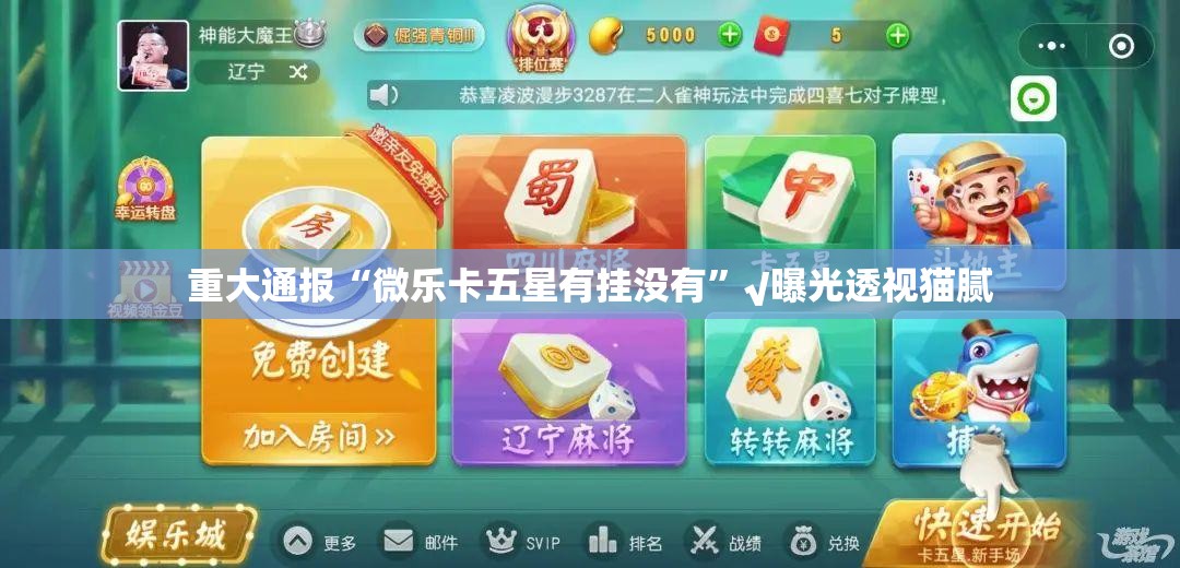 重大通报“微乐卡五星有挂没有”√曝光透视猫腻