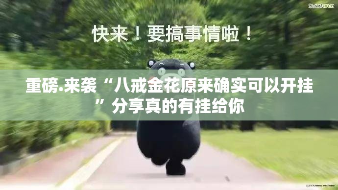 重磅.来袭“八戒金花原来确实可以开挂”分享真的有挂给你