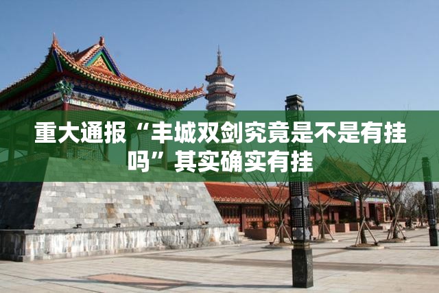 重大通报“丰城双剑究竟是不是有挂吗”其实确实有挂