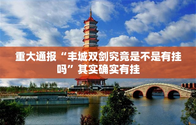 重大通报“丰城双剑究竟是不是有挂吗”其实确实有挂