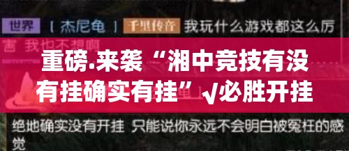 重磅.来袭“湘中竞技有没有挂确实有挂”√必胜开挂神器
