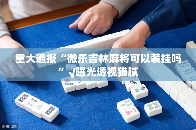 重大通报“微乐吉林麻将可以装挂吗”√曝光透视猫腻