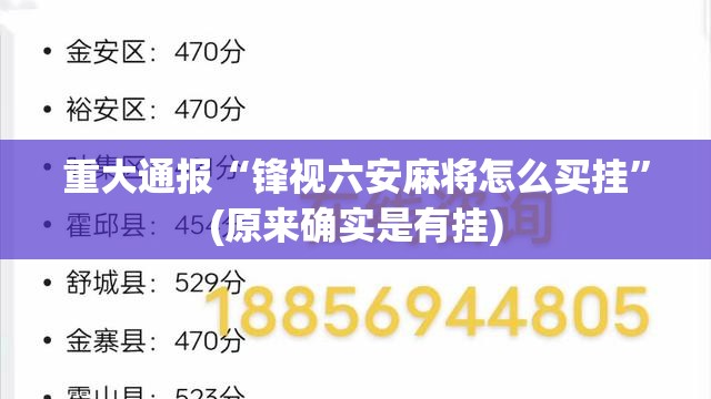 重大通报“锋视六安麻将怎么买挂”(原来确实是有挂)