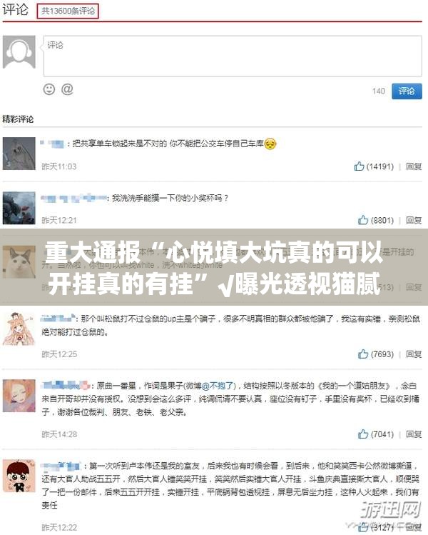 重大通报“心悦填大坑真的可以开挂真的有挂”√曝光透视猫腻
