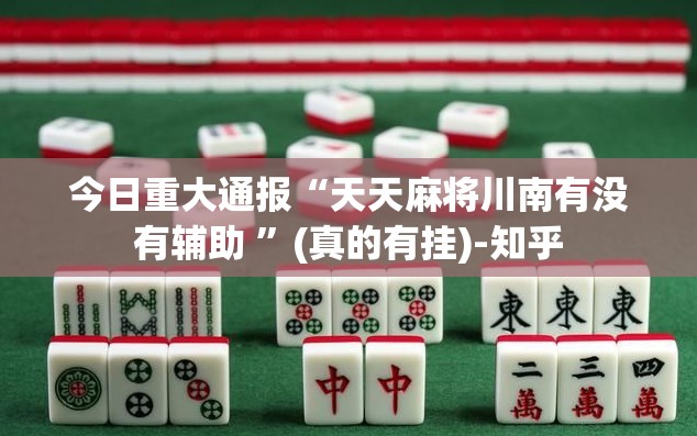 今日重大通报“天天麻将川南有没有辅助 ”(真的有挂)-知乎