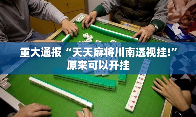 重大通报“天天麻将川南透视挂!”原来可以开挂